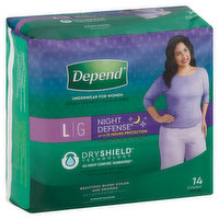 Depend Underwear, Night Defense, Large, 14 Each