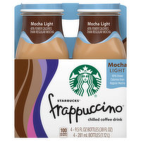 Starbucks Frappuccino Starbucks Frappuccino Chilled Coffee Drink Mocha Light 9.5 Fl Oz 4 Count Bottle, 4 Each