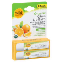 Wild Harvest Lip Balm, Organic, Citrus, 2-Pack, 2 Each