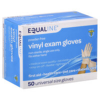 Equaline Exam Gloves, Vinyl, Universal Size, 50 Each