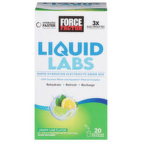 Force Factor Liquid Labs Electrolyte Drink Mix, Rapid Rehydration, Lemon-Lime Flavor, 20 Each