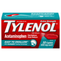 Tylenol Acetaminophen, 500 mg, Caplets, 50 Each