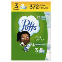 Puffs Plus Plus Lotion Facial Tissue, 3 Each