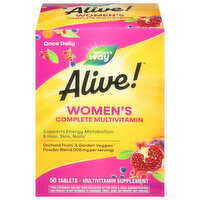 Nature's Way Alive! Multivitamin, Complete, Women's, Orchard Fruits & Garden Veggies, Tablets, 50 Each