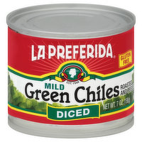 La Preferida Green Chiles, Mild, Diced, 7 Ounce