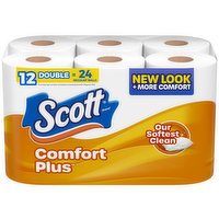 Scott Comfort Plus ComfortPlus Toilet Paper, 12 Each