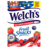 Welch's Fruit Snacks, Red, White & Blueberry, 26 Each