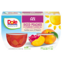 Dole Peaches, Diced, Gel, 4 Each
