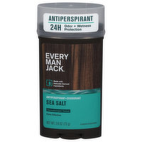 Every Man Jack Antiperspirant+Deodorant, Sea Salt, 2.6 Ounce