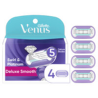 Venus Deluxe Smooth Swirl Women's Razor Blade Refills, 4ct, 4 Each