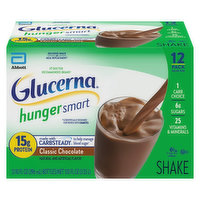 Glucerna Hunger Smart Shake, Classic Chocolate, Value Size, 12 Pack, 12 Each