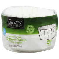 Essential Everyday Coffee Filters, Basket Style, White Paper, 1-4 Cup, 200 Each