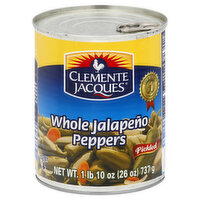 Clemente Jacques Jalapeno Peppers, Whole, Pickled, 30 Ounce