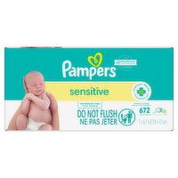 Pampers Sensitive Baby Wipes Sensitive Perfume Free 3X Pop-Top Packs 672 Count, 672 Each