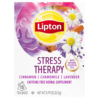 Lipton Herbal Supplement, Caffeine Free, Stress Therapy, Tea Bags, 15 Each