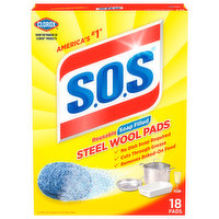 S.O.S Steel Wool Pads, Reusable, Soap Filled, 18 Each