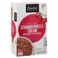 Essential Everyday Instant Oatmeal, Strawberries & Cream, 10 Each