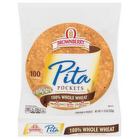 Brownberry Pita Pockets, 100% Whole Wheat, 8 Each