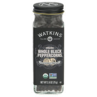 Watkins Peppercorns, Organic, Black, Whole, 2.6 Ounce