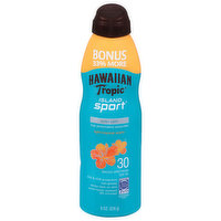 Hawaiian Tropic Island Sport Sunscreen, Ultra Light, Light Tropical Scent, Broad Spectrum SPF 30, 8 Ounce