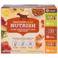 Rachael Ray Nutrish Food For Dogs, Super Premium, Wet, Chicken Paw Pie/Hearty Beef Stew/Savory Lamb Stew, 6 Each