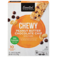 Essential Everyday Granola Bars, Peanut Butter Chocolate Chip, Chewy, 10 Each