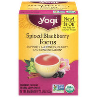 Yogi Tea, Focus, Spiced Blackberry, Tea Bags, 16 Each