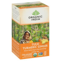 Organic India Herbal Supplement, Tulsi Turmeric Ginger, Caffeine Free, Infusion Bags, 18 Each