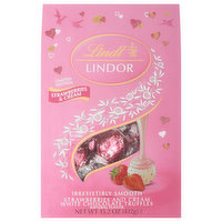 Lindt Lindor White Chocolate Truffles, Strawberries and Cream, 15.2 Ounce