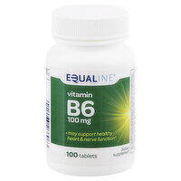 Equaline Vitamin B6, 100 mg, Tablets, 100 Each