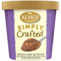 Kemps Simply Crafted Chocolate Peanut Butter Bliss Premium Ice Cream, 1 Pint