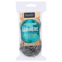 ESSENTIAL EVERYDAY Scourers, Stainless Steel, 2 Each