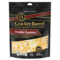 Cracker Barrel Shredded Cheese, Double Cheddar, Bold Cut, 8 Ounce