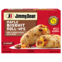 Jimmy Dean Jimmy Dean Maple Biscuit Roll-Ups, Sausage, Frozen Breakfast, 2 Count, 8 Each