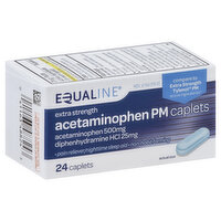 Equaline Acetaminophen PM, Extra Strength, Caplets, 24 Each