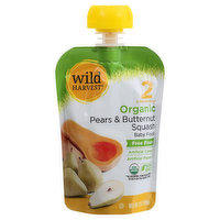 Wild Harvest Baby Food, Organic, Pears & Butternut Squash, 2 (6 Months & Up), 3.5 Ounce
