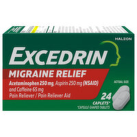 Excedrin Migraine Relief, Caplets, 24 Each