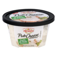 President Cheese President Pub Cheese Garlic & Herbs, 8 Ounce