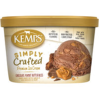 Kemps Simply Crafted Ice Cream, Premium, Chocolate Peanut Butter Bliss, 1.5 Quart