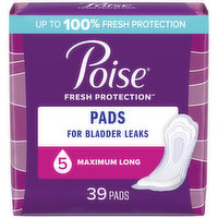 Poise Pads, Maximum, Long, 39 Each