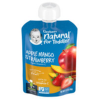 Gerber Natural for Toddler Apple Mango Strawberry, Toddler (12+ Months), 3.5 Ounce