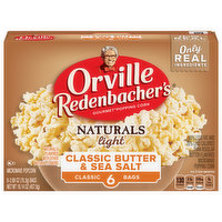 Orville Redenbacher's Popcorn, Classic Butter & Sea Salt, Light, Classic Bags, 6 Each
