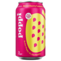 Poppi Prebiotic Soda, Strawberry Lemon, 12 Fluid ounce