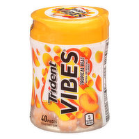 Trident Vibes Gum, Sugar Free, Tropical Beat, 40 Each