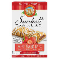 Sunbelt Bakery Soft Baked Bars, Strawberry Flavored, 8 Each