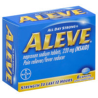 Aleve Pain Reliever/Fever Reducer, 220 mg, Caplets, 6 Each