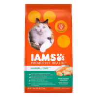 IAMS Proactive Health Cat Food, with Chicken & Salmon, Hairball Care, Adult, 7 Pound