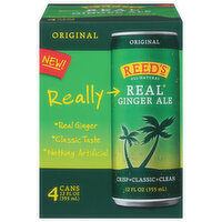 Reed's Ginger Ale, Real, Original, 4 Each