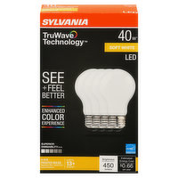 Sylvania TruWave Technology Light Bulbs, LED, Soft White, 5.5 Watts, 4 Each