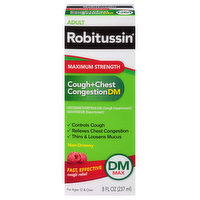 Robitussin Cough + Chest Congestion DM, Maximum Strength, Adult, 8 Fluid ounce